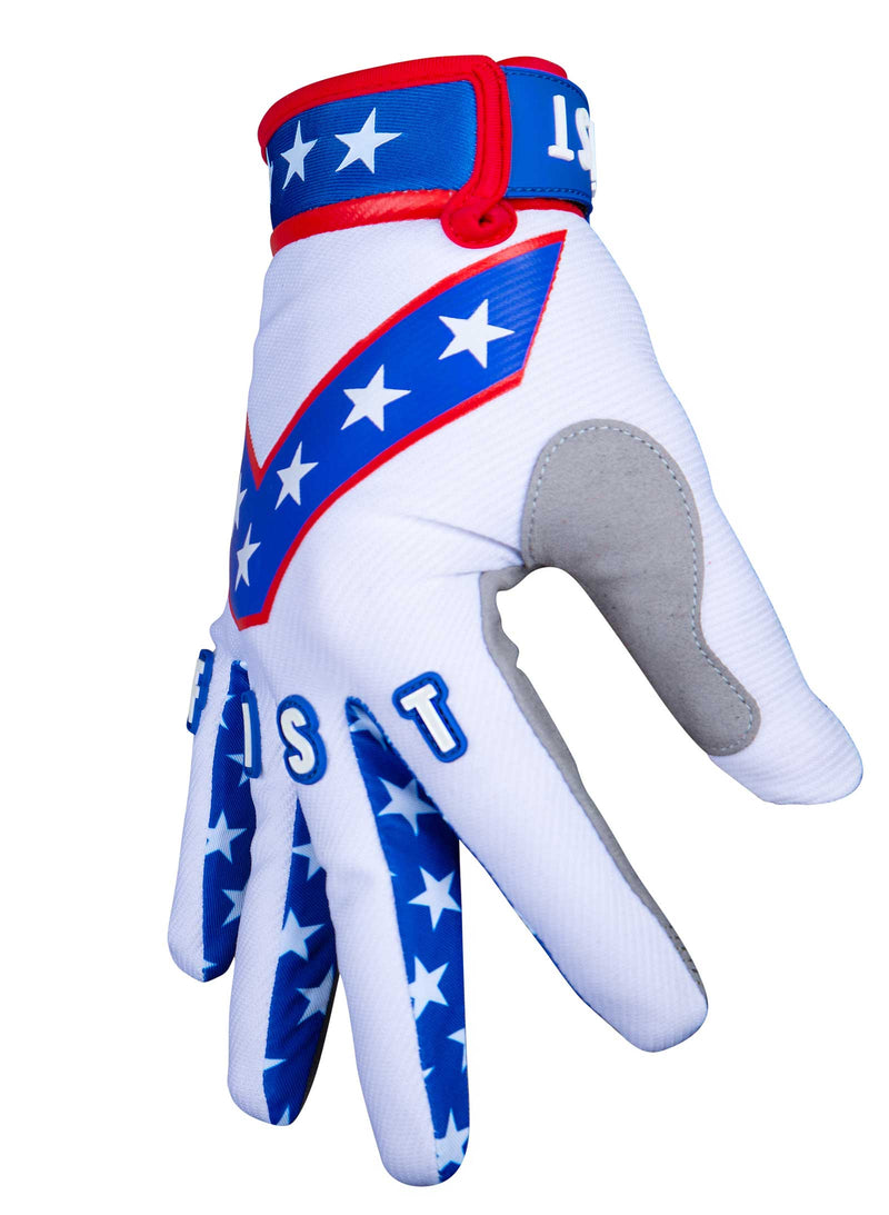FIST Handwear Evel Knievel White Youth gloves mx moto bmx mountain bike side